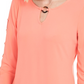 JM Collection Women's O Ring Lattice Top Orange Size Small