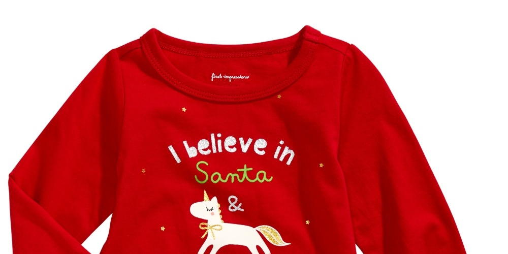 First Impressions Infant Girl's Unicorn Print Cotton Peplum T-Shirt-3-6 Months Red Size 6-9MOS