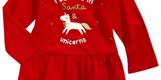 First Impressions Infant Girl's Unicorn Print Cotton Peplum T-Shirt-3-6 Months Red Size 6-9MOS