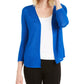 Alfani Women's Textured Ottoman-Ribbed Cardigan  Blue Size XX-Large