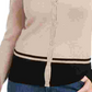 Karen Scott Women's Petite Colorblocked-Hem Cardigan Beige Size PL