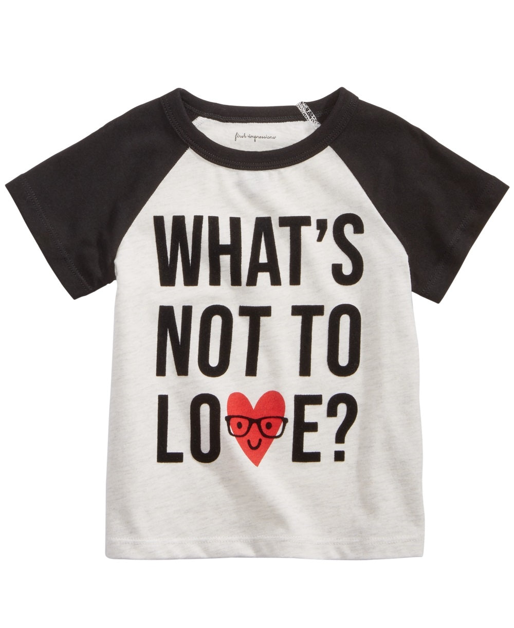 First Impressions Baby Boy's Love Print T-Shirt White Size 3-6 Months