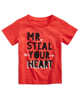 First Impressions Baby Boy's Heart-Print Cotton T-Shirt  Red Size 12MOS