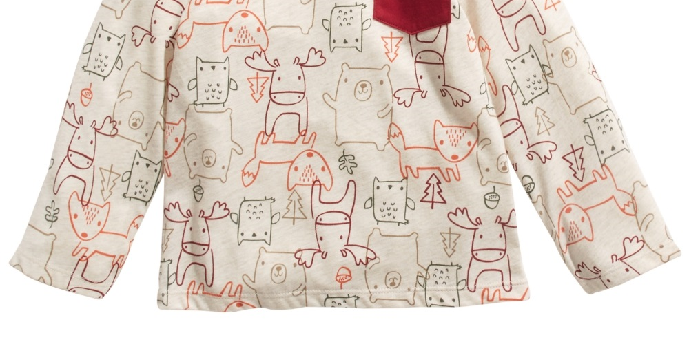 First Impressions Baby Boy's Long Sleeve Woodland Animals T-Shirt Beige Size 12 Months