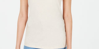 Maison Jules Women's Spaghetti Strap Square Neck Tank Top White Size X-Small