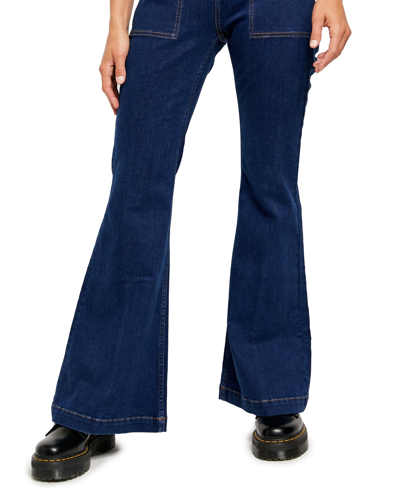 Free People Women's Layla High Waist Flare Jeans Blue Size 24