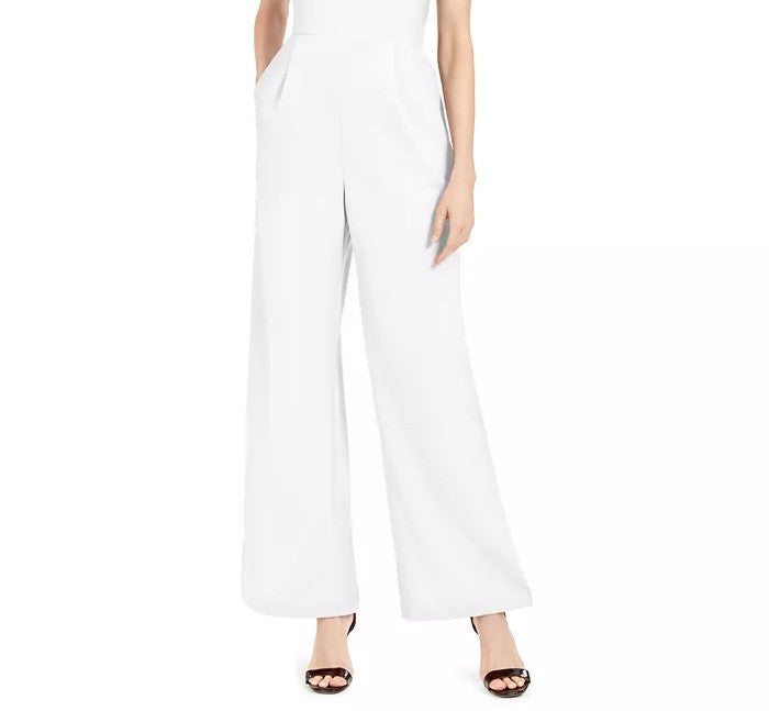 Calvin Klein Women's Cowl-Neck Sequined Jumpsuit White Size 12