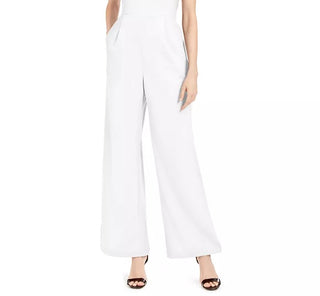 Calvin Klein Women's Cowl-Neck Sequined Jumpsuit White Size 12