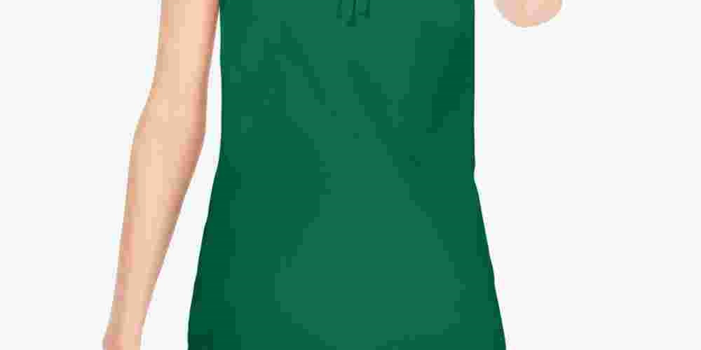 INC International Concepts Women's Solid Short Sleeve Scoop Neck T Shirt Top Green Size Petite Small