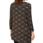 JM Collection Women's Petite Metallic Asymmetrical Top Black Size Petite
