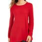 Style & Co Women's High Low Tunic Sweater Red Size Large