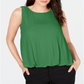 Alfani Women's Pleated Bubble Top Green Size M