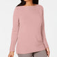 Karen Scott Women's Cotton Boat-Neck Sweater Pink Size X-Small