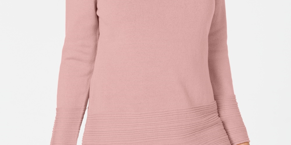 Karen Scott Women's Cotton Boat-Neck Sweater Pink Size X-Small