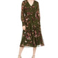 Taylor Women's Floral-Print V-Neck Dress Green Size 12