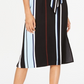 Alfani Women's Belted Striped Midi Dress Black Size 8 Petite