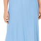 JM Collection Women's Crinkle Gauze Maxi Skirt Blue Size Medium
