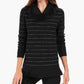 Style & Company Women's Black Embellished 3/4 Sleeve V Neck Sweater Black PP