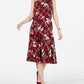 Charter Club Women's Petite Sleeveless Mixed-Print Dress Wine Size Petite X-Large