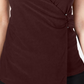 Alfani Women's Asymmetrical Wrap Top Brown Size X-Large