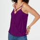 Thalia Sodi Women's Strappy-Trim Tank Top Purple Size Medium