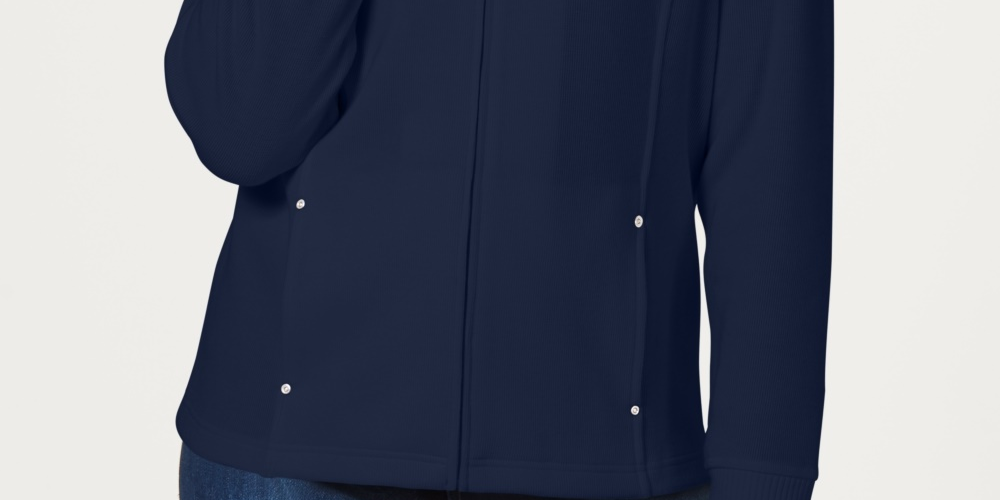 Karen Scott Women's Petite Mock-Neck Jacket  Blue Size Petite