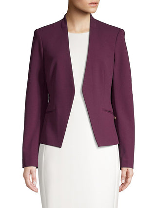 Calvin Klein Women's Collarless Open Front Jacket Purple Size 14