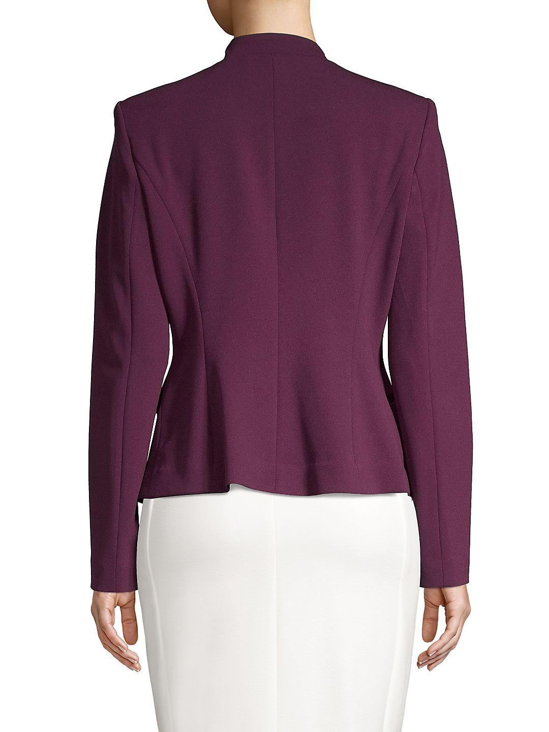 Calvin Klein Women's Collarless Open Front Jacket Purple Size 14