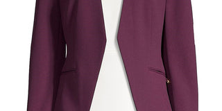 Calvin Klein Women's Collarless Open Front Jacket Purple Size 14