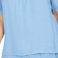 JM Collection Women's Smocked Off the Shoulder Gauze Top Blue Size XX-Large