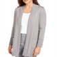 JM Collection Women's Snap Sleeve Metallic Cardigan Sweater Gray Size Small