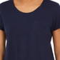 Style & Co Women's Cotton Crew Neck T-Shirt Blue Size Medium