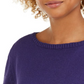 Style & Co Women's Bell Sleeve Jewel Neck Sweater Purple Size Petite Medium