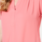 Charter Club Women's Split Neck Top Pink Size Small