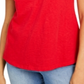 Charter Club Women's Cotton Lace Embellished T-Shirt Red Size X-Large