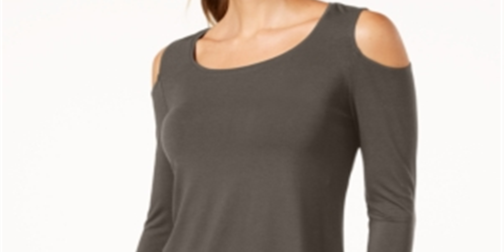 JM Collection Women's Cold Shoulder Top Blue Size Small