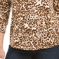 Style & Co Women's Animal Print Top Brown Size Large
