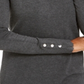 JM Collection Women's Embellished Sleeve V Neck Sweater Gray Size Large