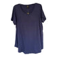 JM Collection Women's Scoop Neck Top Blue Size XX-Large