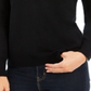 Charter Club Women's Merino Wool Button Cuff V Neck Sweater Black Size Small