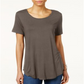 JM Collection Women's Scoop Neck Top Brown Clay Size Medium