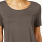 JM Collection Women's Scoop Neck Top Brown Clay Size Medium
