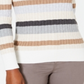 Karen Scott Women's Striped Cotton Cable Knit Sweater White Size Petite S/M