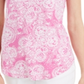 JM Collection Women's Printed Cold Shoulder Scoop Neck Top Pink Size X-Large