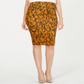 Thalia Sodi Women's Zipper Printed Scuba Skirt Yellow Size Large