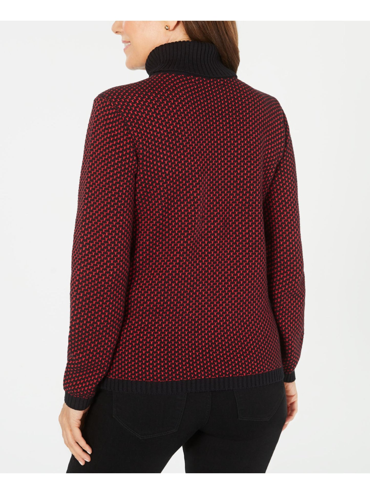 Karen Scott Women's Printed Long Sleeve Sweater Red Size X-Small