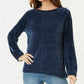 Style & Co Women's Textured Heather Long Sleeve Crew Neck Blouse Sweater Blue Size XX-Large