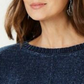 Style & Co Women's Textured Heather Long Sleeve Crew Neck Blouse Sweater Blue Size XX-Large