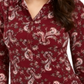 Charter Club Women's 3/4 Sleeve Printed Polo Top Red Size XX-Large