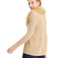 JM Collection Women's Holiday Party Faux Fur Collar Sweater Brown Size X-Large